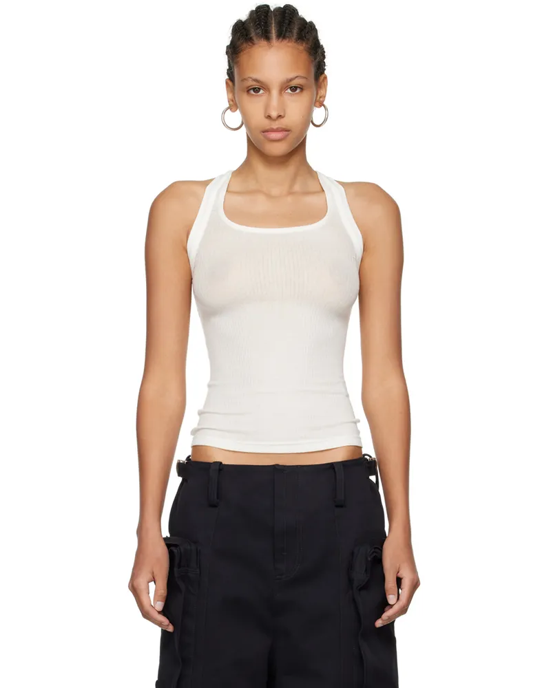 Fax Copy Express White 'The High Halter' Tank Top White