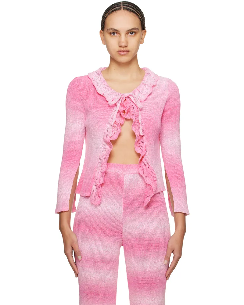 MSGM Pink Self-Tie Cardigan 12