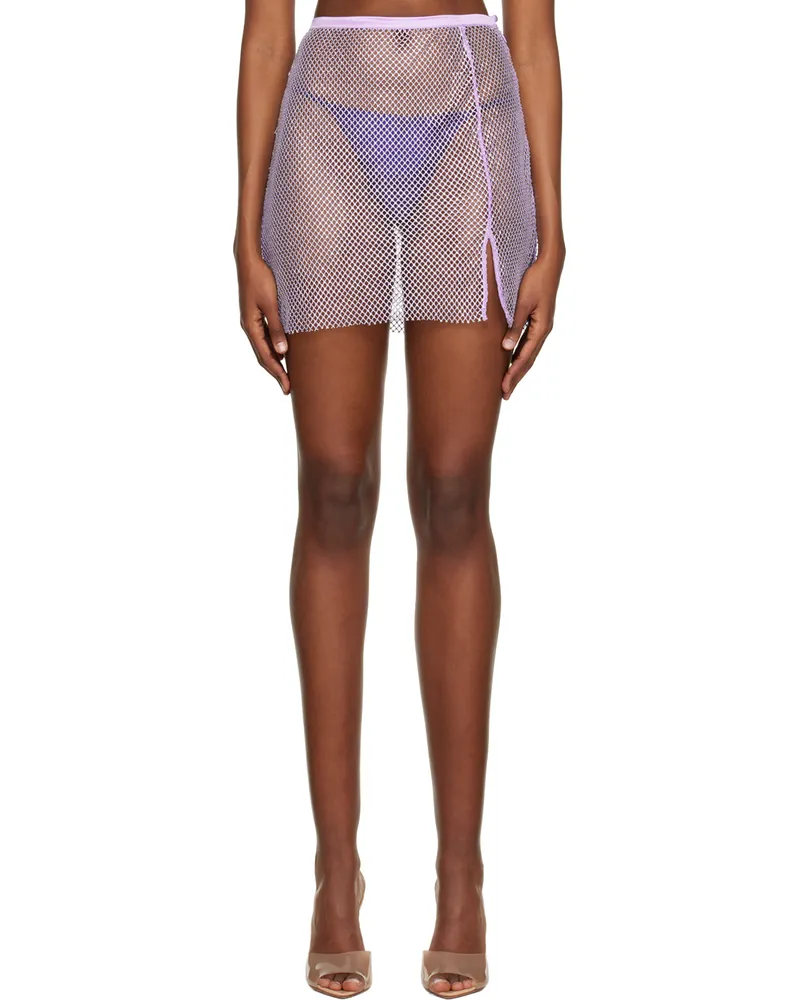 Fleur Du Mal Purple Rhinestone Miniskirt 0763