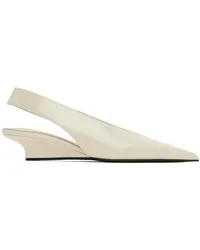 Totême Off-White 'The Wedge-Heel' Slingback Heels Bleached