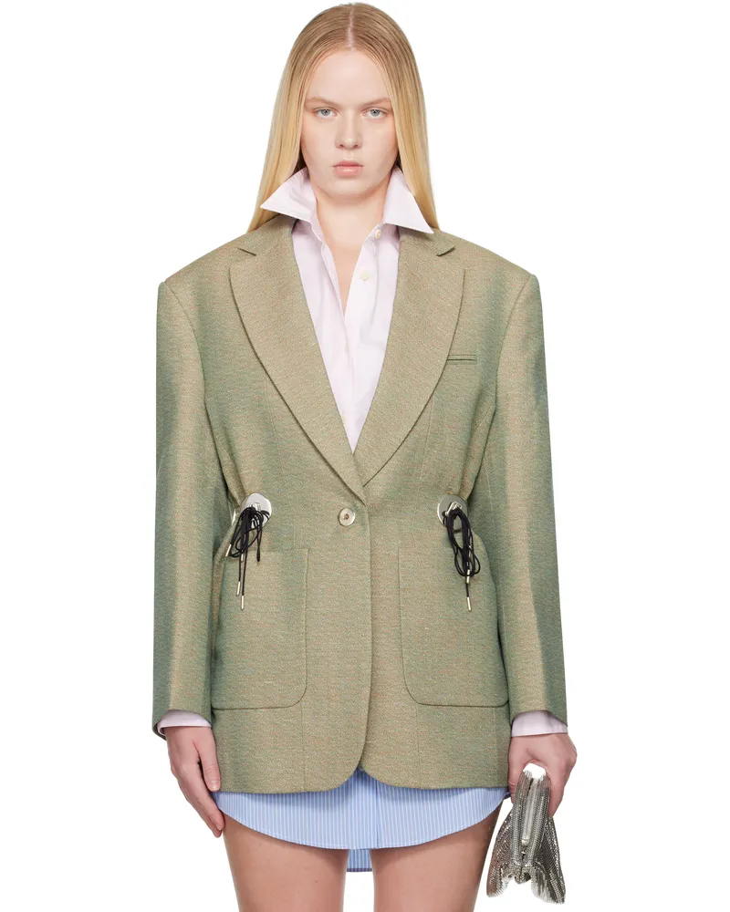 Paco Rabanne Green Mottled Wool Blazer M332
