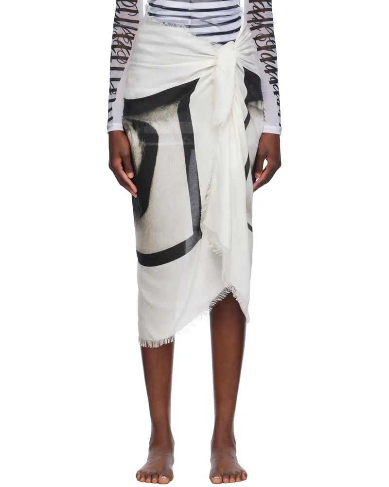 Jean Paul Gaultier White & Black 'The Eyes And Lips' Cover Up 0001-black
