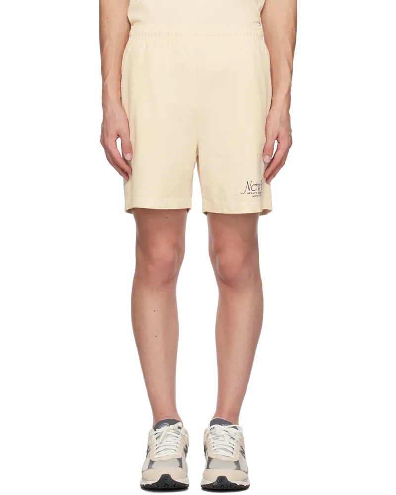 SPORTY & RICH Off-White NY 94 Shorts Cream