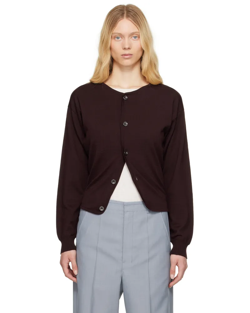 Christophe Lemaire Burgundy Fitted Cardigan Pu870