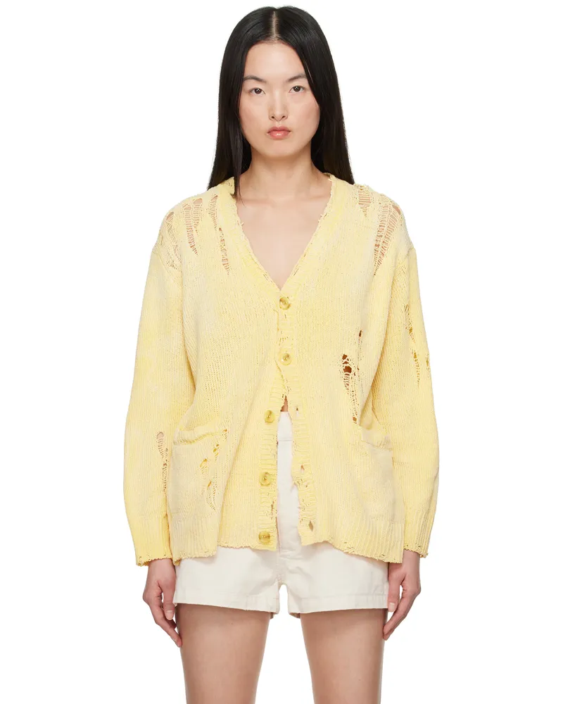 R13 Yellow Boyfriend Cardigan Yellow