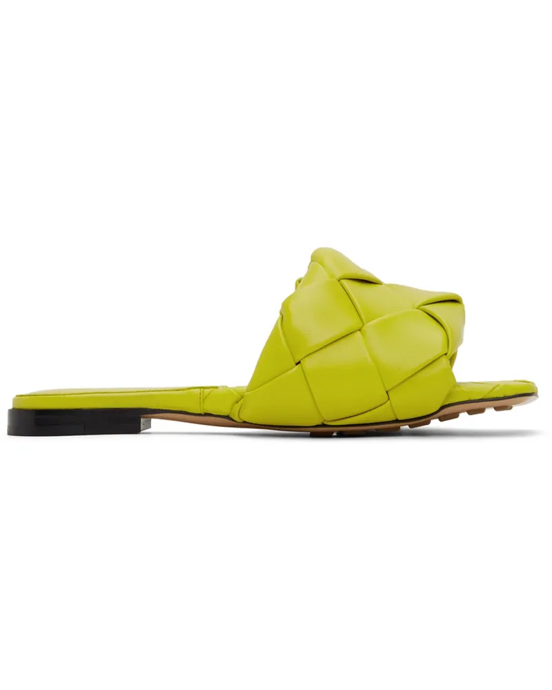 Bottega Veneta Green Intreccio Lido Flat Sandals 7278