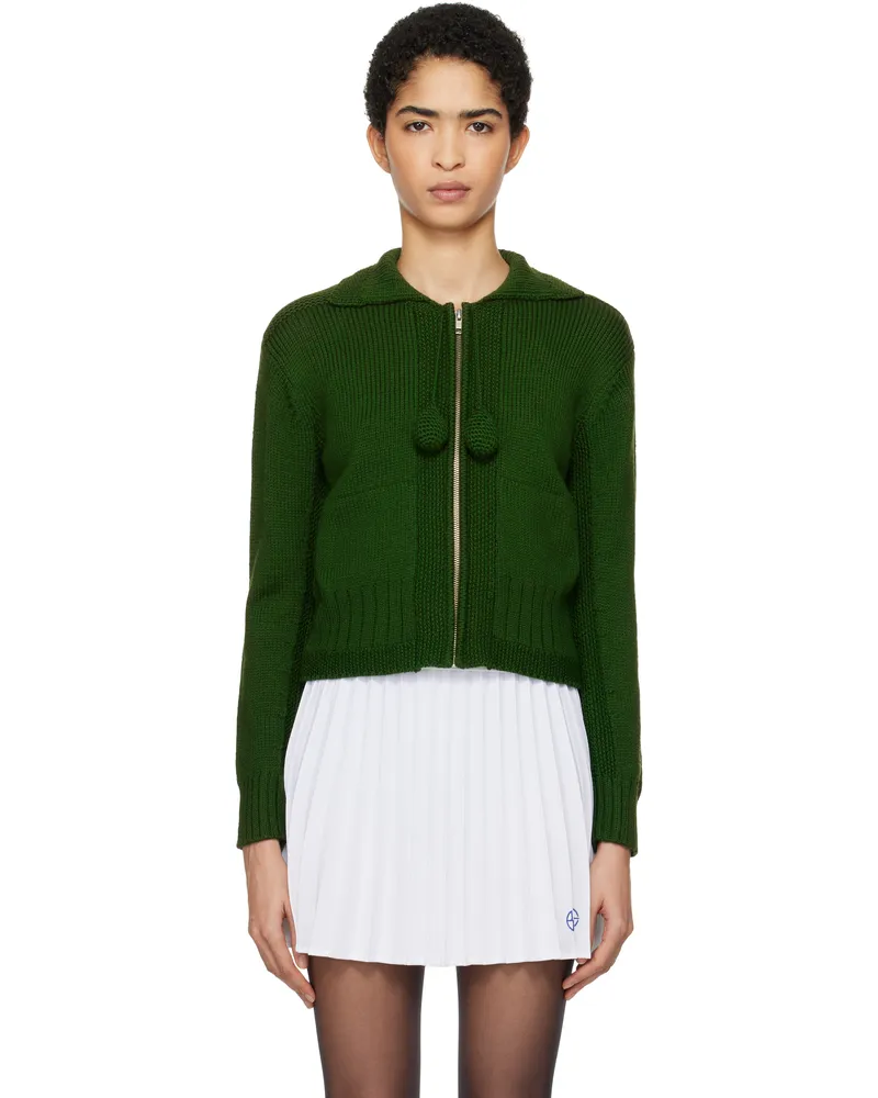 BODE Green Marion Tassel Cardigan Green
