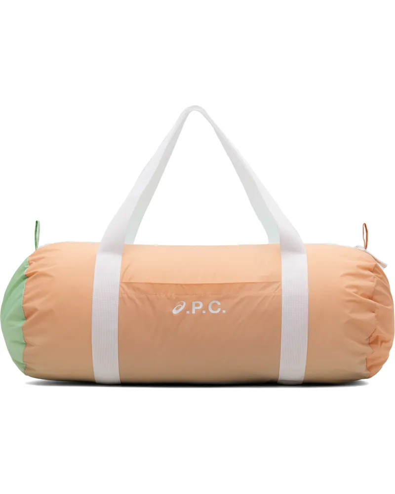 A.P.C. Orange & Green ASICS Edition Gym Duffle Bag Saa