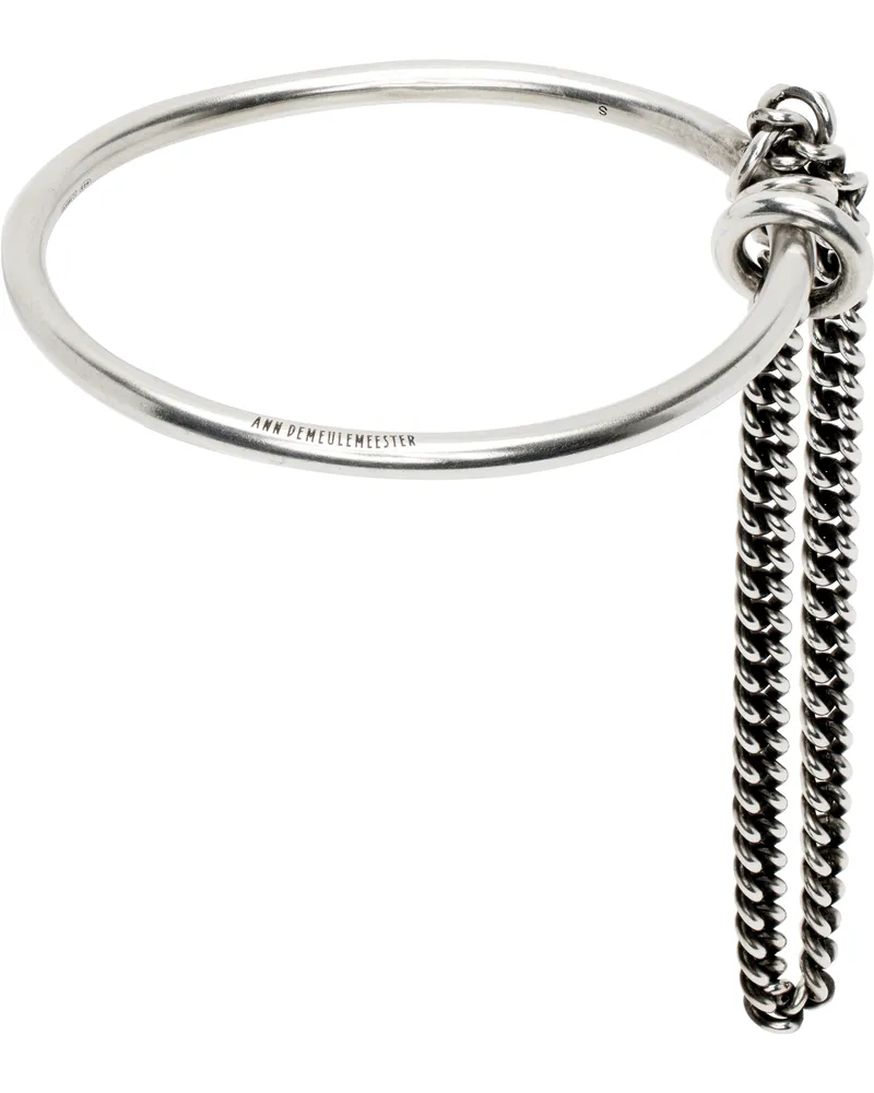 Ann Demeulemeester Silver Vokko Chain Bangle Bracelet Silver