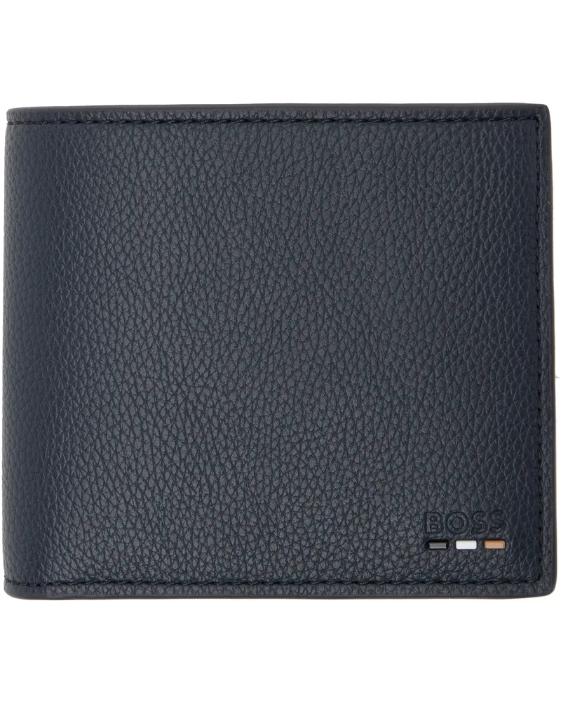 HUGO BOSS Navy Grained Faux-Leather Wallet 426-medium