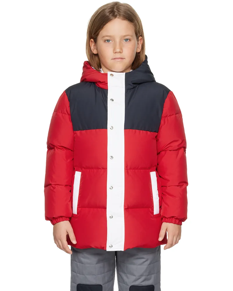 Thom Browne Kids Red & Navy Fun-Mix Down Jacket Rwbwht