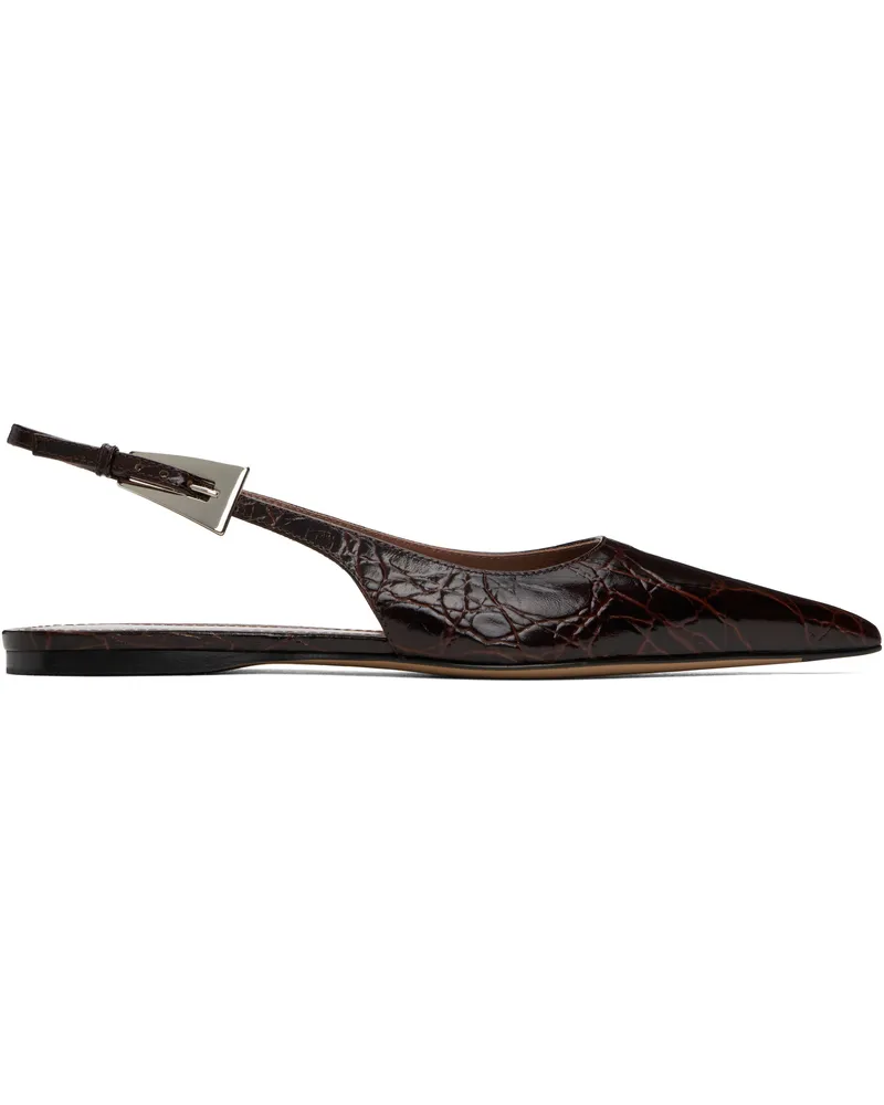 Paris Texas Burgundy Jessica Slingback 10 Ballerina Flats Rouge