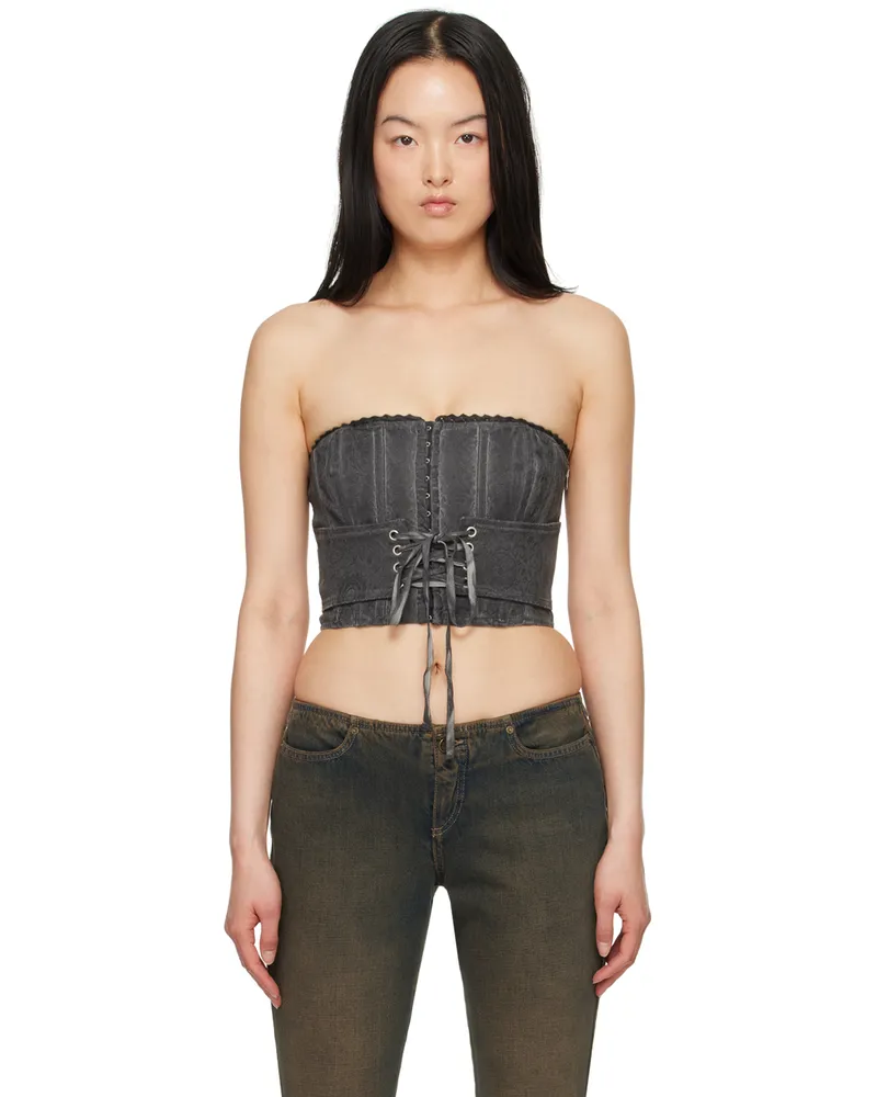 Guess Black Textured Corset F9ck