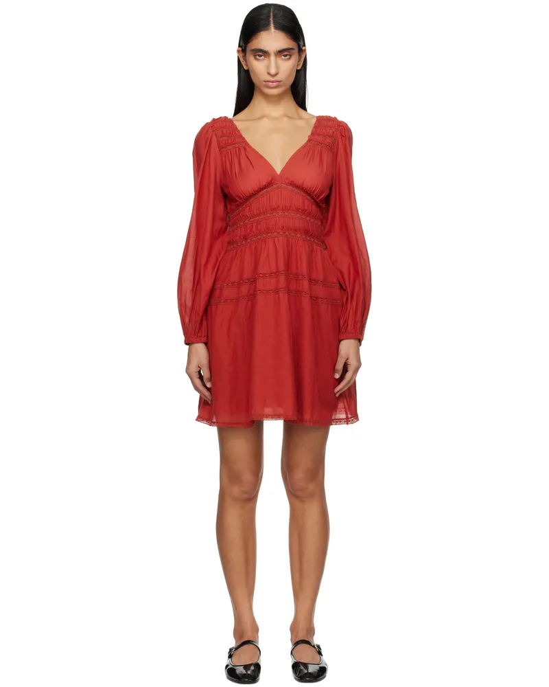 Sea Red Nomi Solid Tunic Minidress Paprika