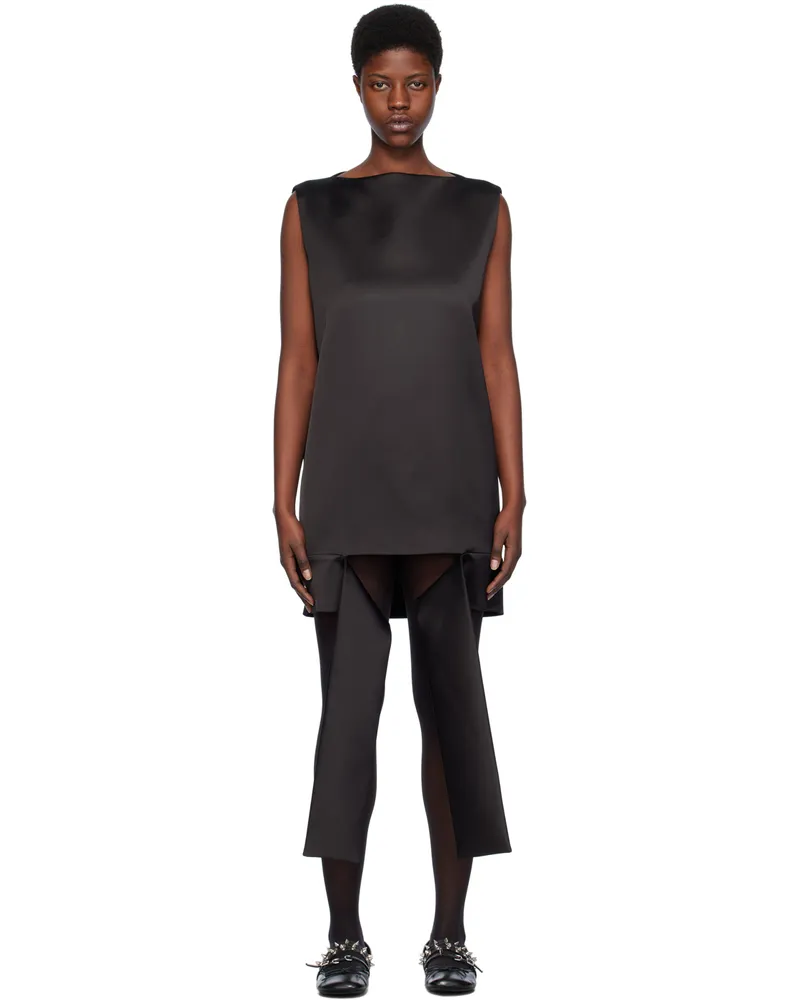 WE 11 DONE Black Strap Minidress Black