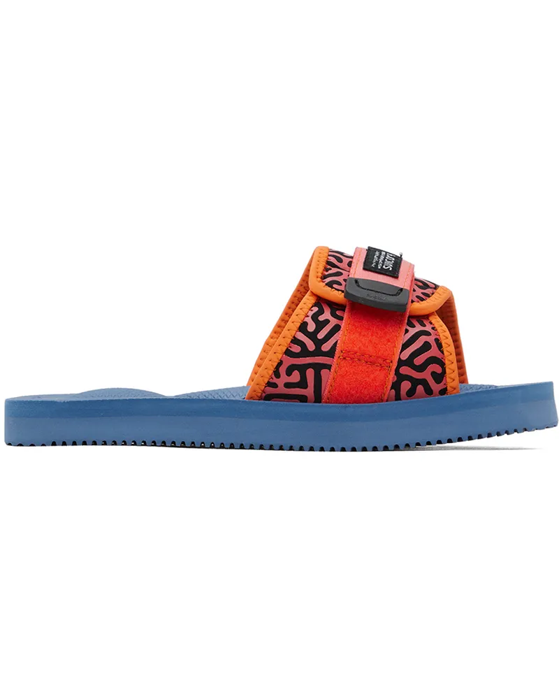 SUICOKE Orange & Blue PADRI-PT06 Sandals Orange