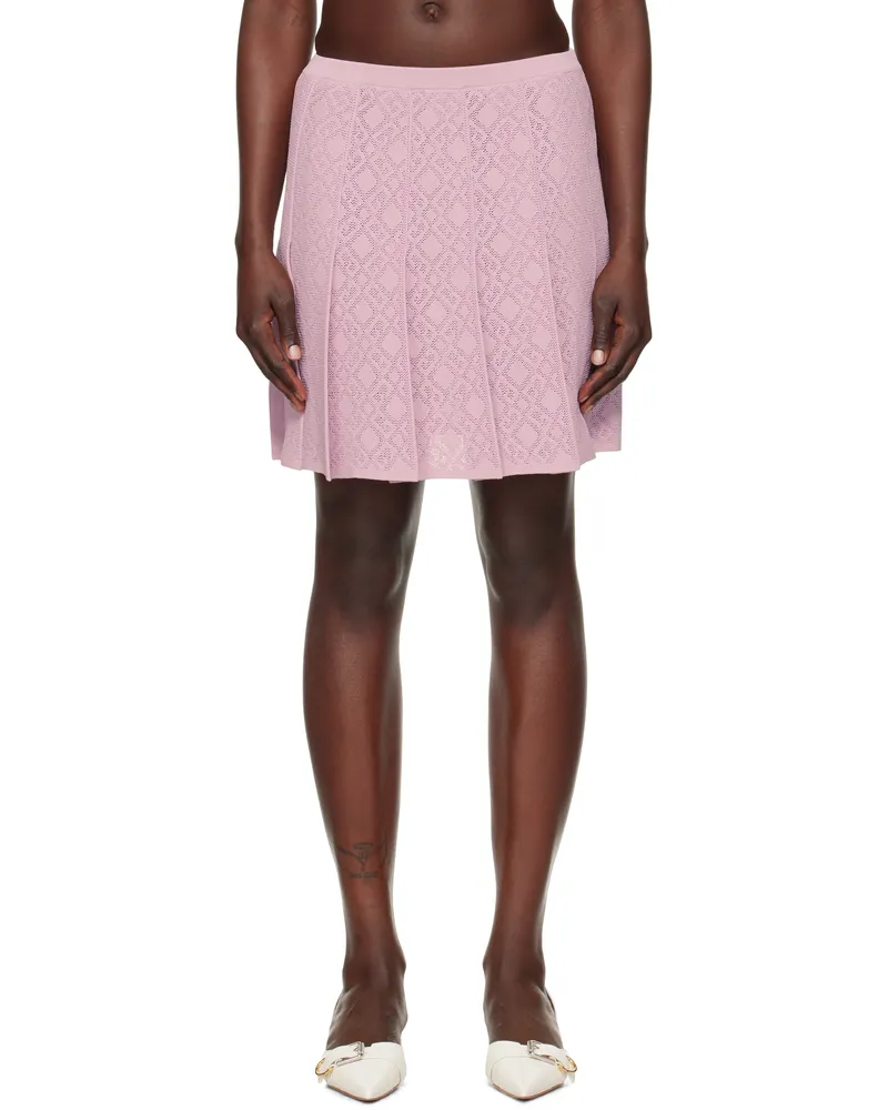 Givenchy Pink Pleated Monogram 72 Jacquard Miniskirt 533-parma