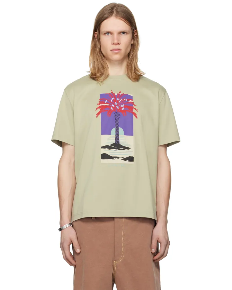 Lanvin Green Printed T-Shirt Lin025
