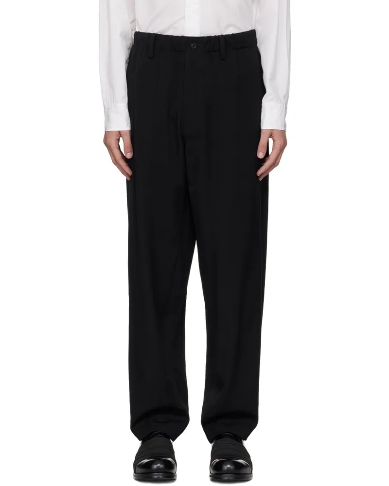 Yohji Yamamoto Black Gabardine Stitch Trousers 2