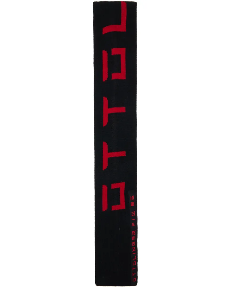 OTTOLINGER Black & Red Jacquard Scarf Black