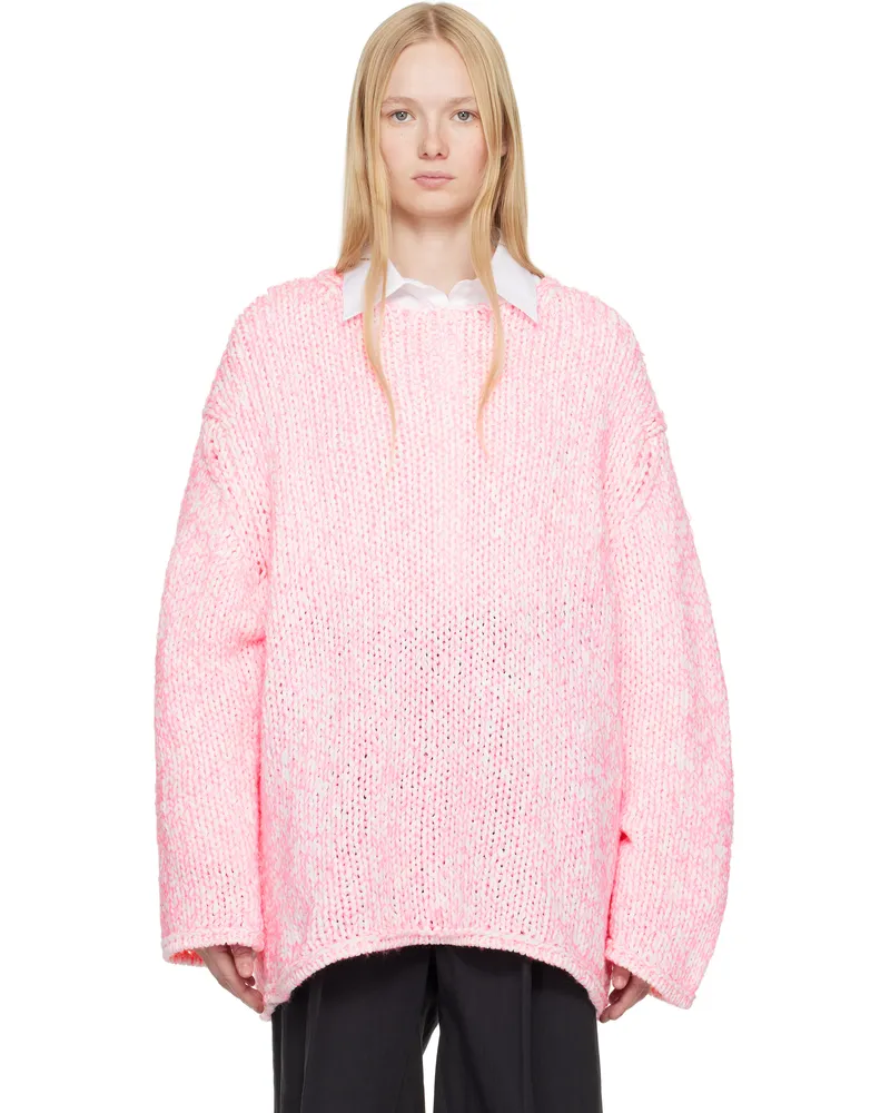 Comme des Garçons Pink Lily Yarn Sweater 1