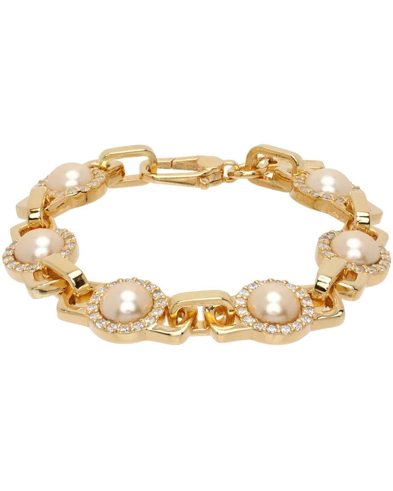 Hatton Labs SSENSE Exclusive Gold Romeo Link Bracelet White