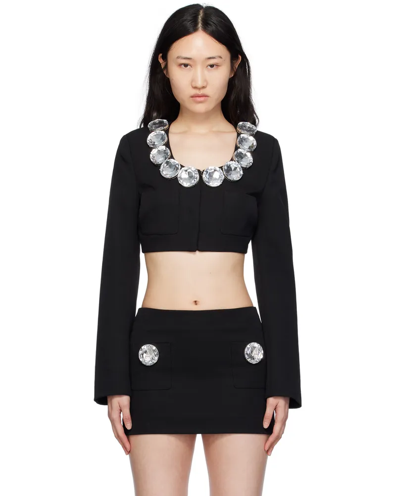 Area Black Jumbo Crystal Blazer Black