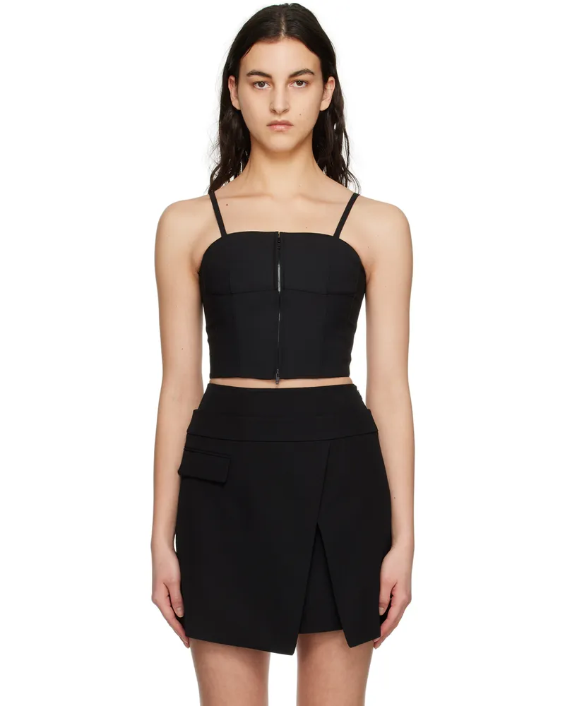 JUUN.J Black Cropped Tank Top Black