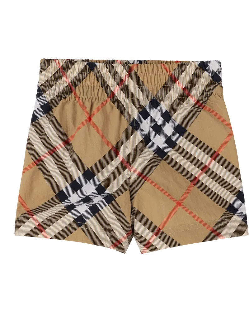 Burberry Baby Beige Check Swim Shorts Sand