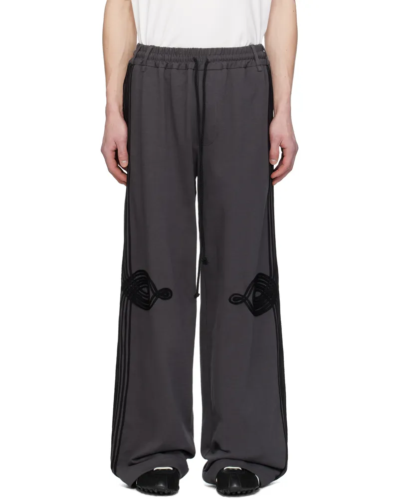Song For The Mute Gray 'Appliqué' Relaxed Lounge Pants Washed