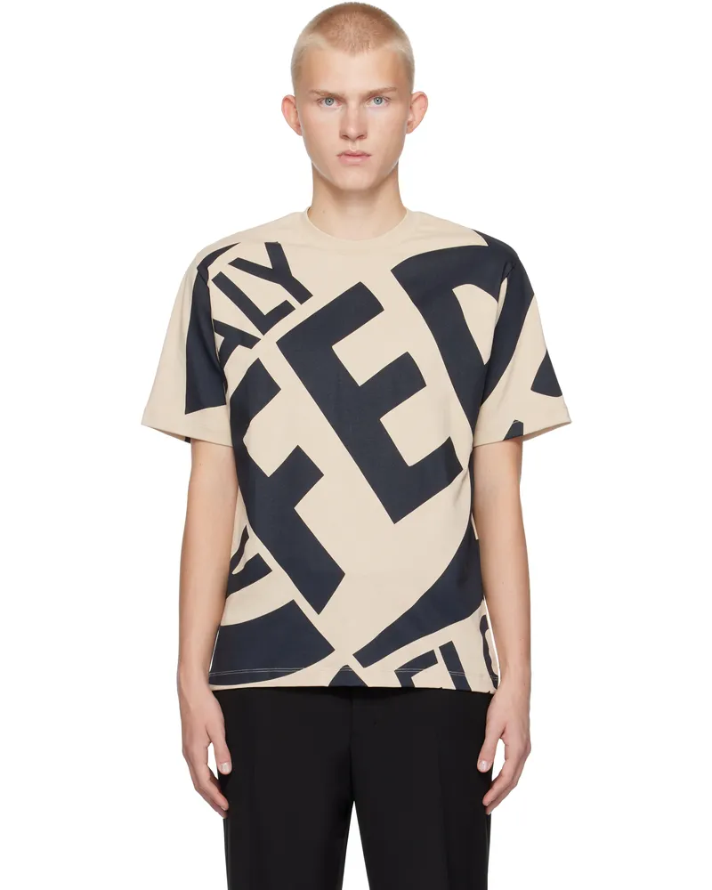 Ferragamo Beige Graphic T-shirt 0063