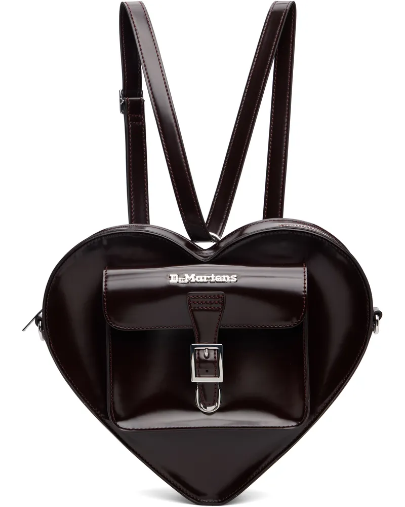 Dr.Martens Burgundy Vegan Heart Shaped Backpack Cherry