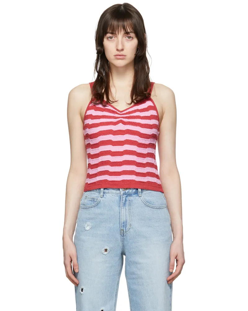 SJYP Red Cotton Tank Top Red