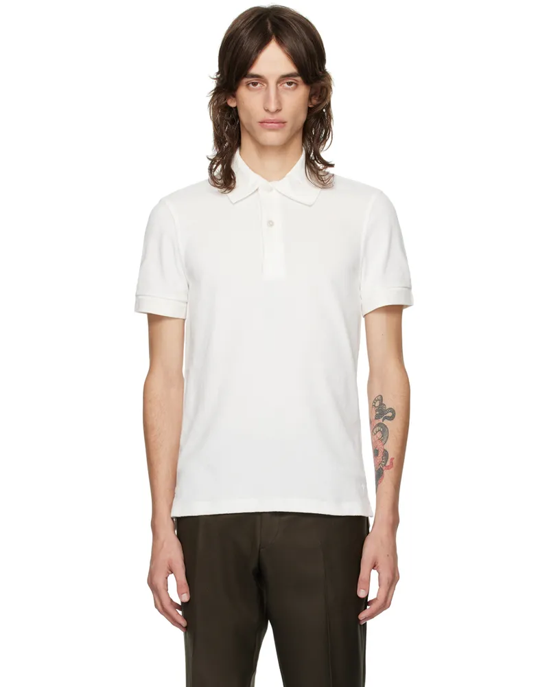 Tom Ford White Towelling Polo White