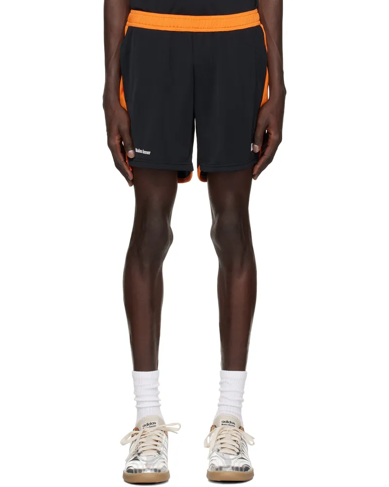Wales Bonner Black & Orange Home Jersey Shorts Black