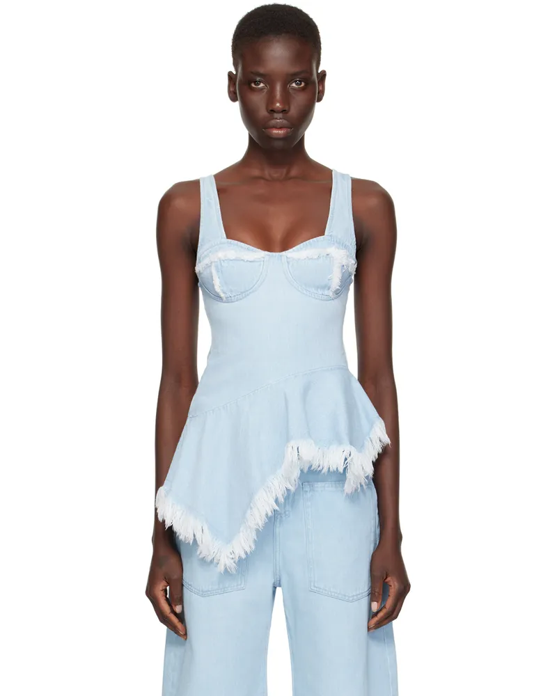 Marques ' Almeida Blue Faded Tank Top Mid