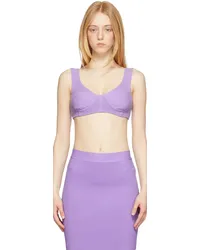 Hervé Léger Purple Bouclé Bra Tank Top Orchid