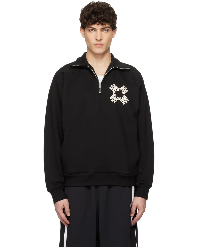 Amiri Black MA Quad Half-Zip Sweatshirt Black