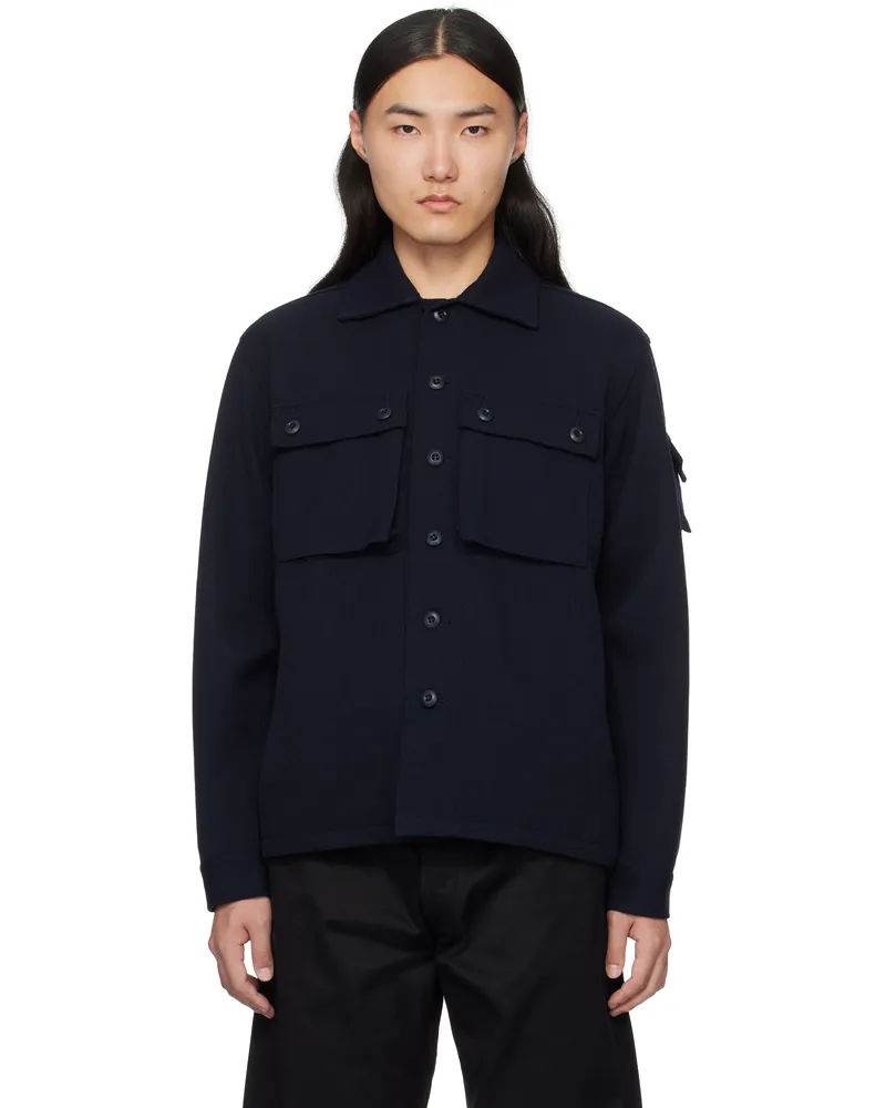 Beams Plus Navy MIL SHT-JAC Wool Kersey Jacket Navy79
