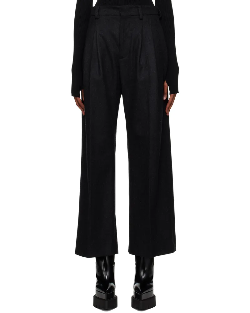 Jean Paul Gaultier Gray Pleated Trousers 04-darkgrey