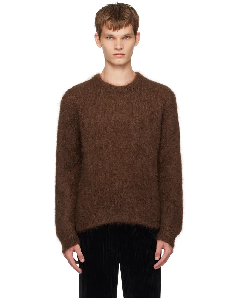 SOLID HOMME Brown Crewneck Sweater 608d