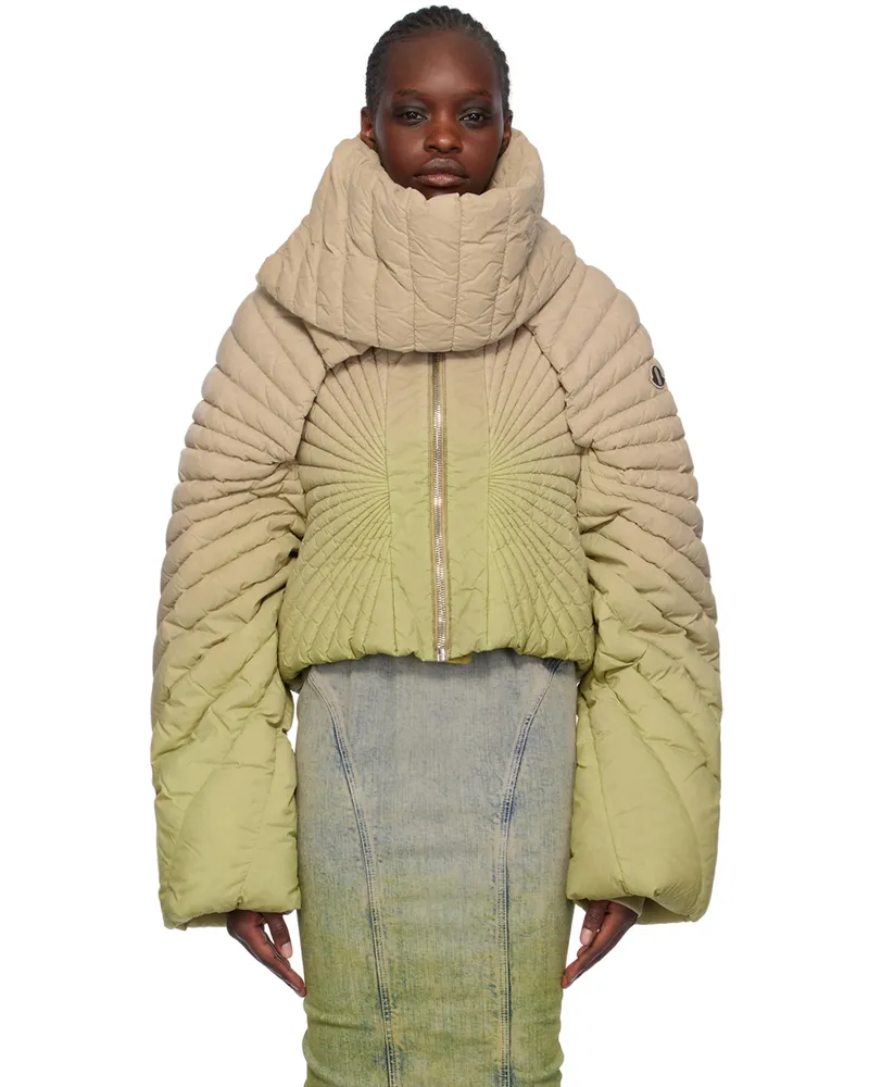 Rick Owens Moncler + Rick Owens Taupe & Green Radiance Down Jacket 28d