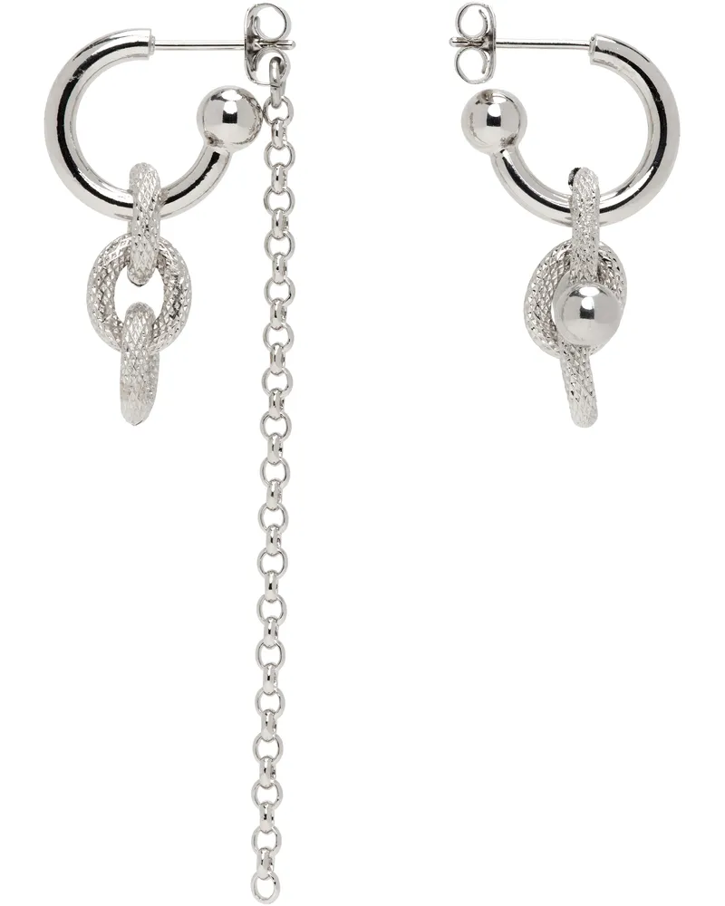 Justine Clenquet Silver Blake Earrings Palladium