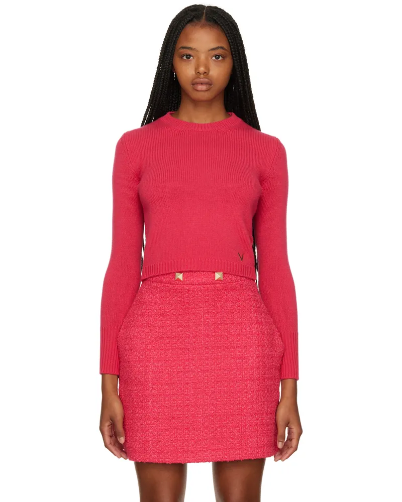 Valentino Garavani Pink Cropped Sweater 7dk