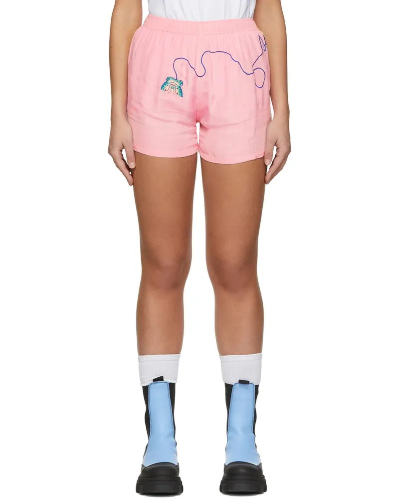 Sky High Farm Workwear Pink Cupro Shorts 1