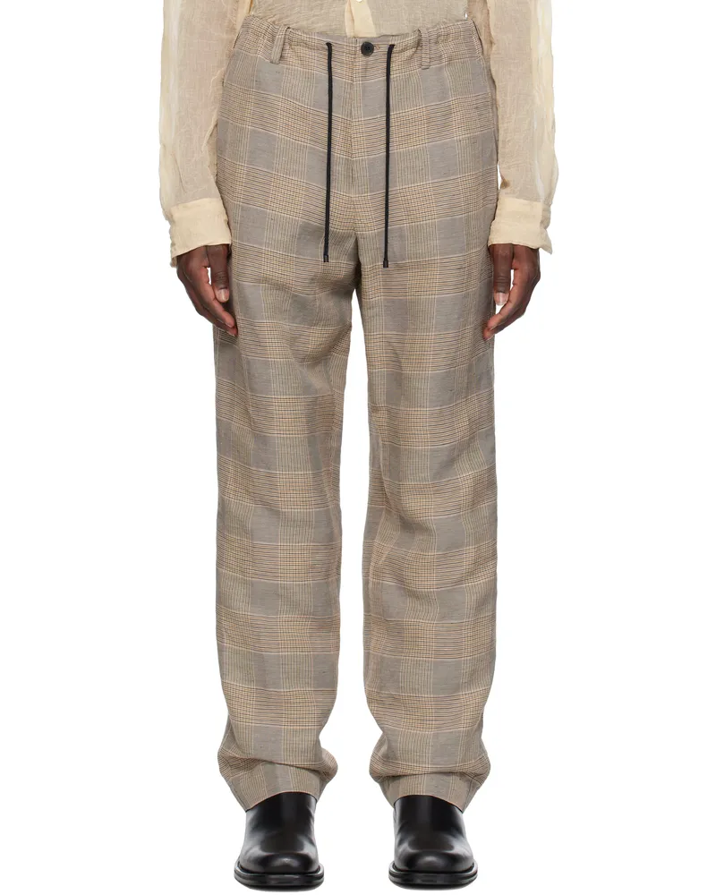 Dries van Noten Beige Linen Trousers 203