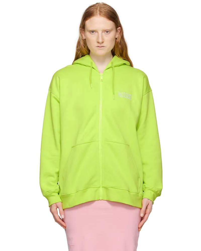 Ganni Green Embroidered Hoodie 853
