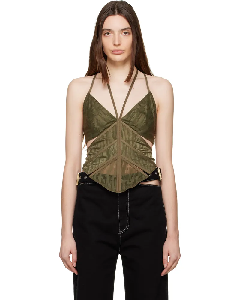 Dion Lee Green Camo Corset Military