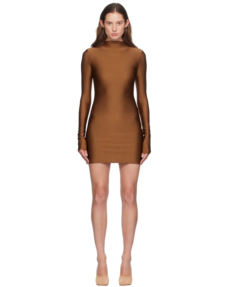 SPORTMAX Brown Fitted Minidress 003