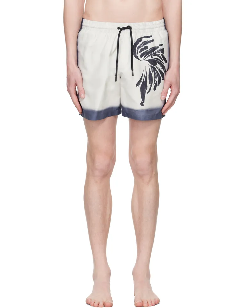 Dries van Noten Navy & Gray Printed Swim Shorts 509